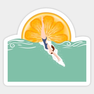 Woman at the beach 8 Sticker